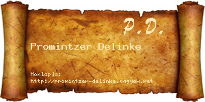 Promintzer Delinke névjegykártya
